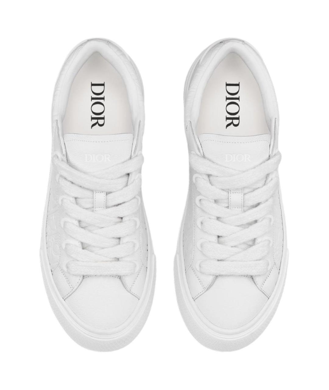 CHRISTIAN DIOR Белые кожаные низкие кроссовки / кеды, фото 4