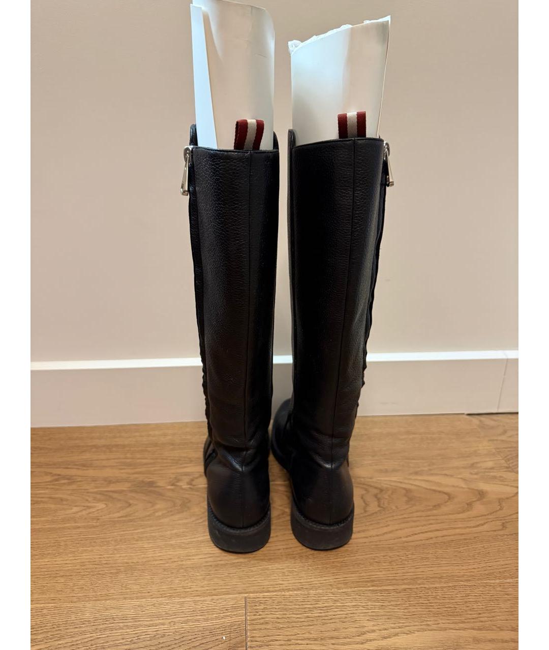 BALLY Черные кожаные сапоги, фото 4