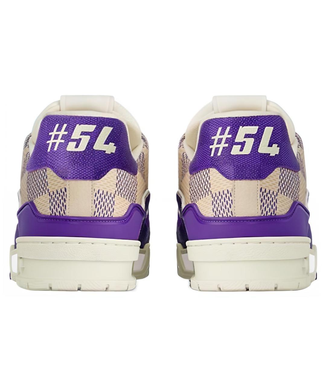 LOUIS VUITTON Фиолетовые кожаные кроссовки, фото 4