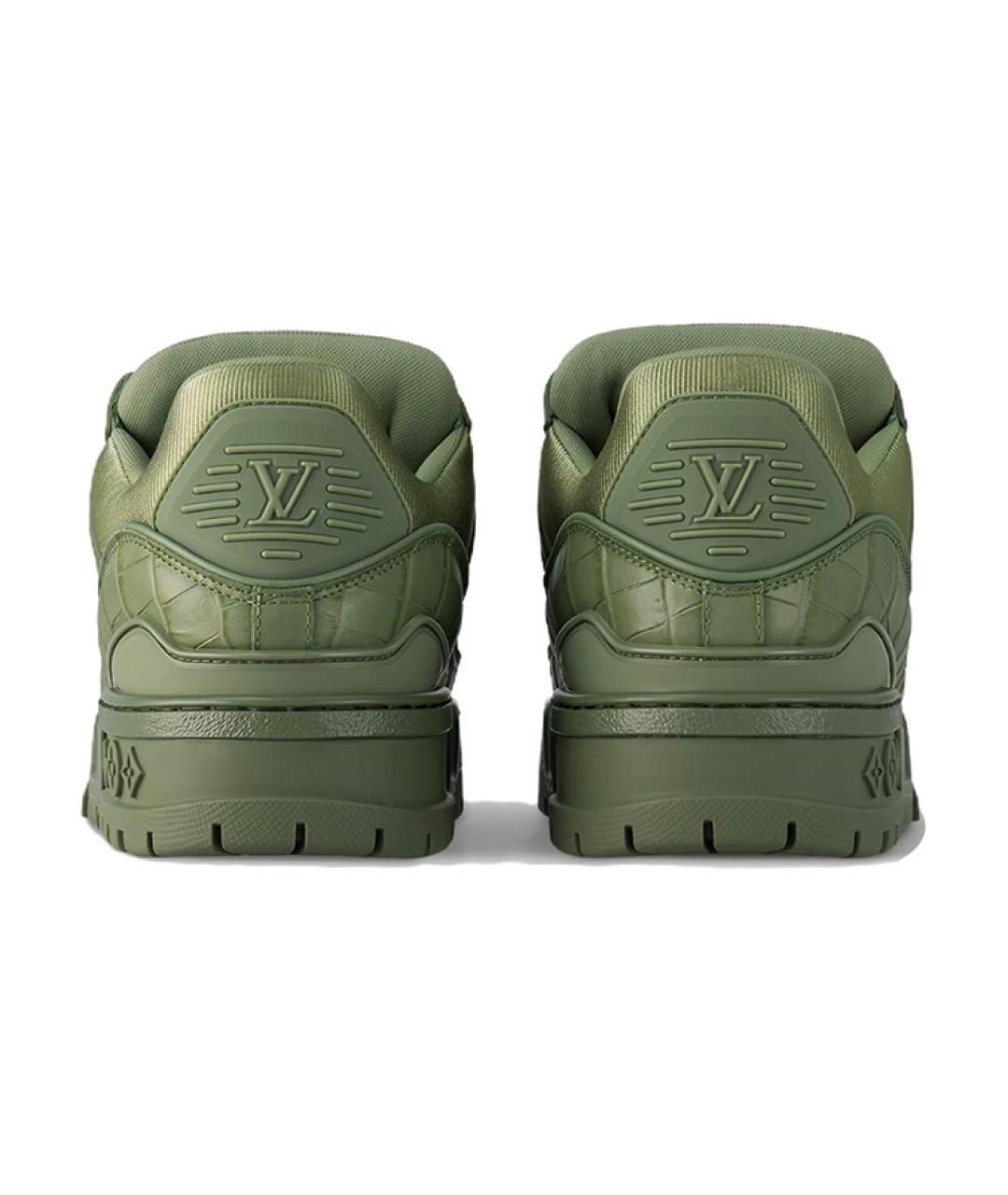 LOUIS VUITTON Зеленые кожаные кроссовки, фото 4