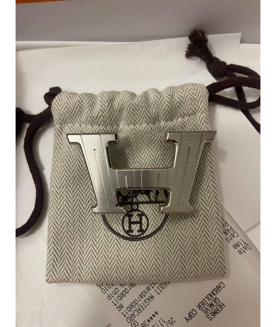 HERMES Черный кожаный ремень, фото 2