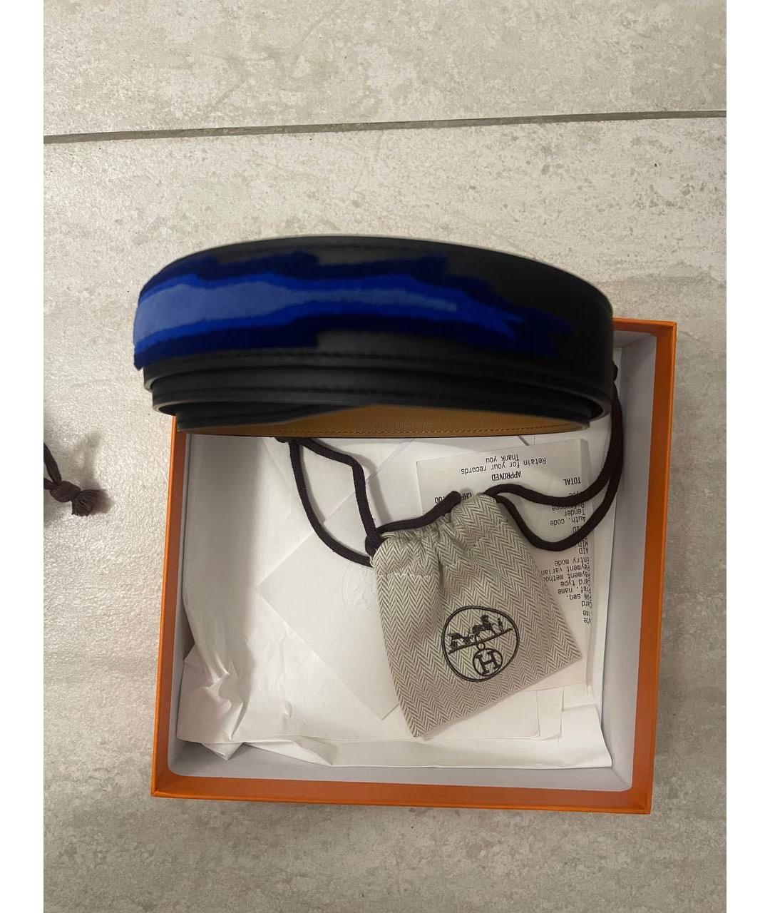 HERMES Черный кожаный ремень, фото 6