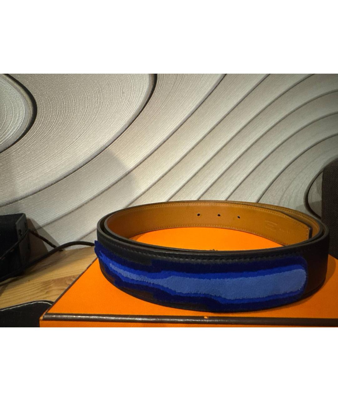 HERMES Черный кожаный ремень, фото 7