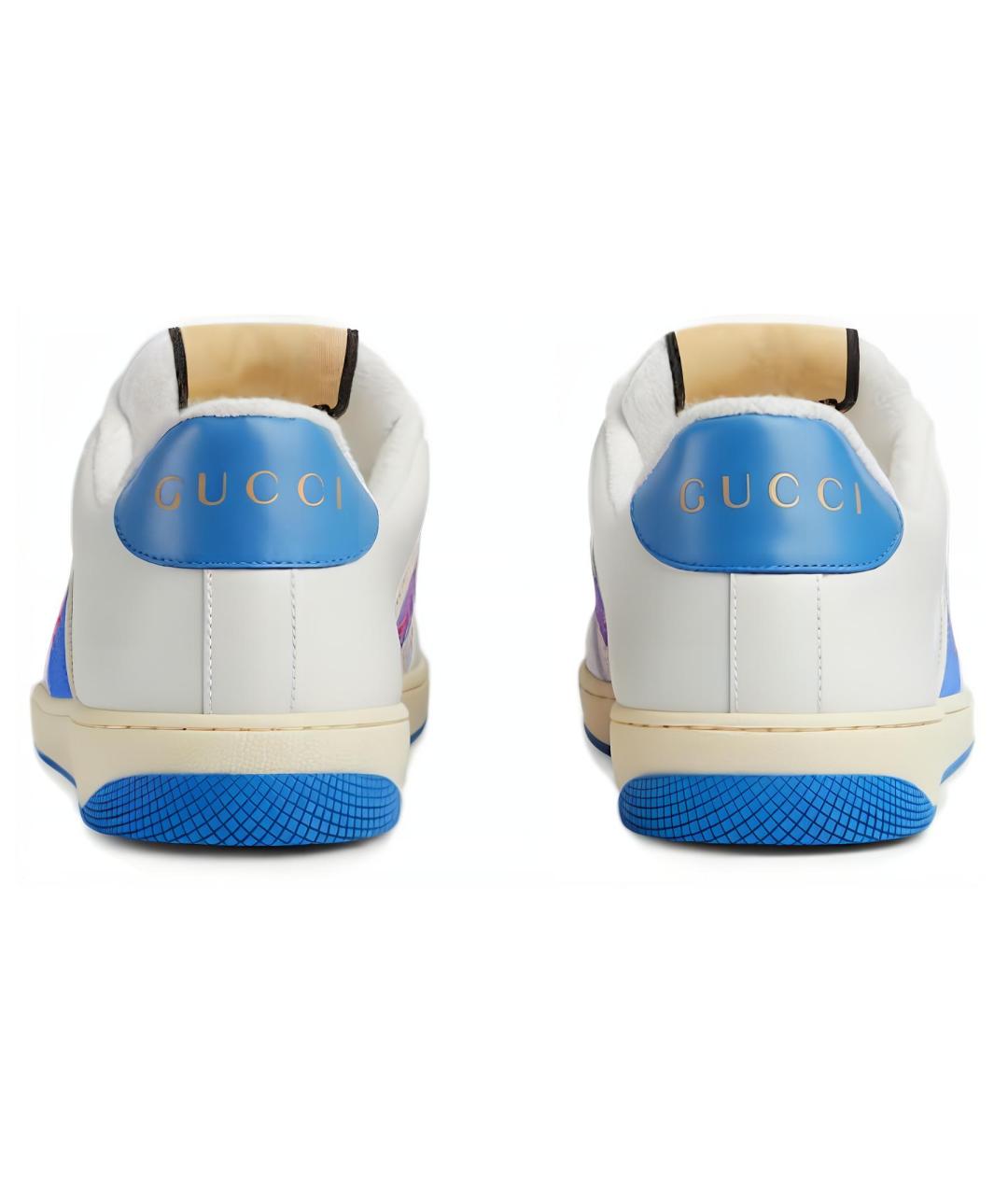 GUCCI Белые кожаные низкие кроссовки / кеды, фото 5