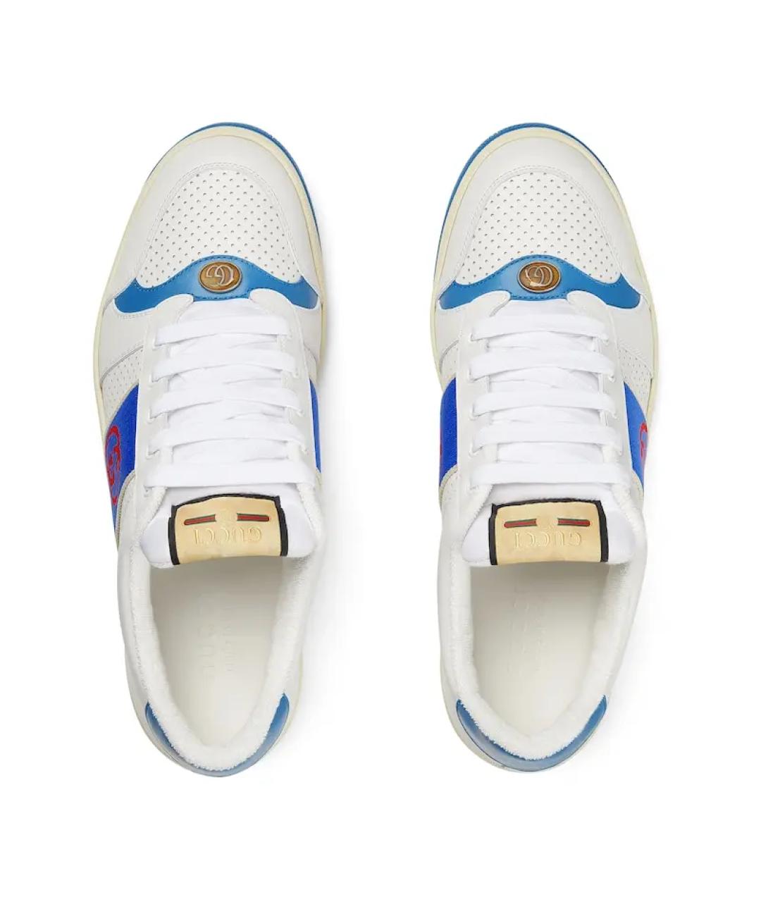 GUCCI Белые кожаные низкие кроссовки / кеды, фото 4