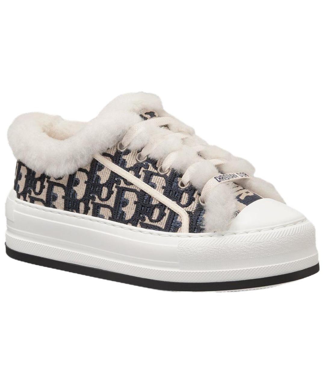 CHRISTIAN DIOR Белые текстильные кеды, фото 3