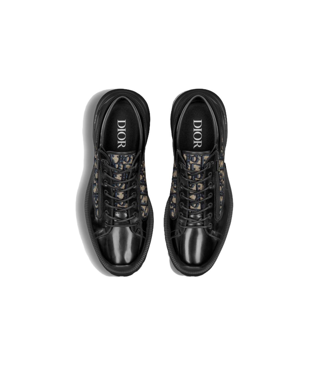 CHRISTIAN DIOR Черные кожаные низкие кроссовки / кеды, фото 4