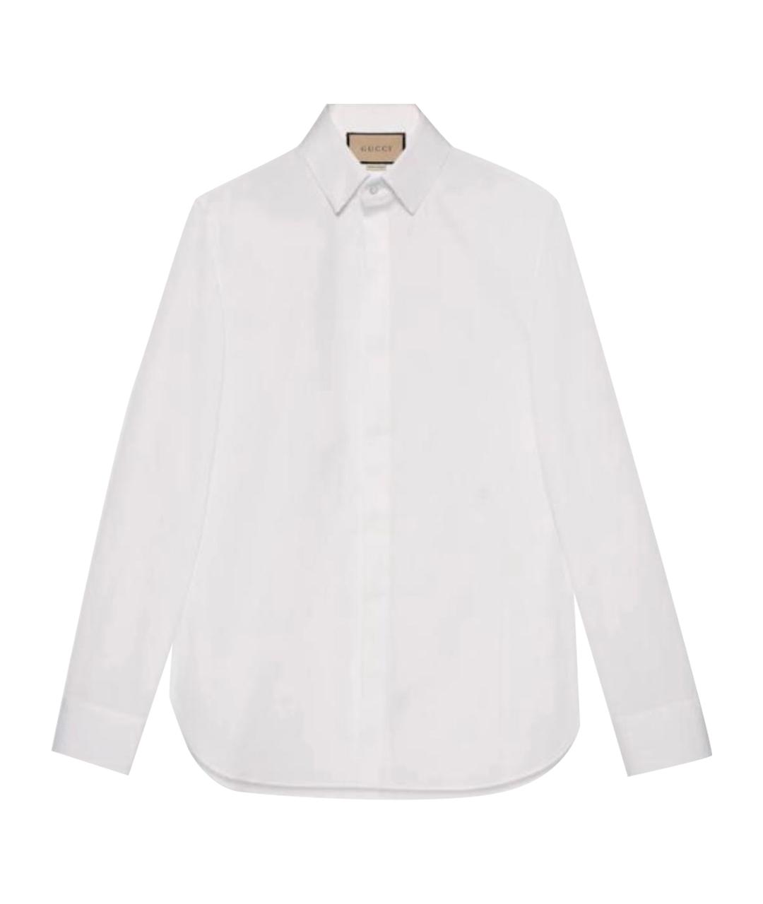 GUCCI Белая хлопковая классическая рубашка, фото 1
