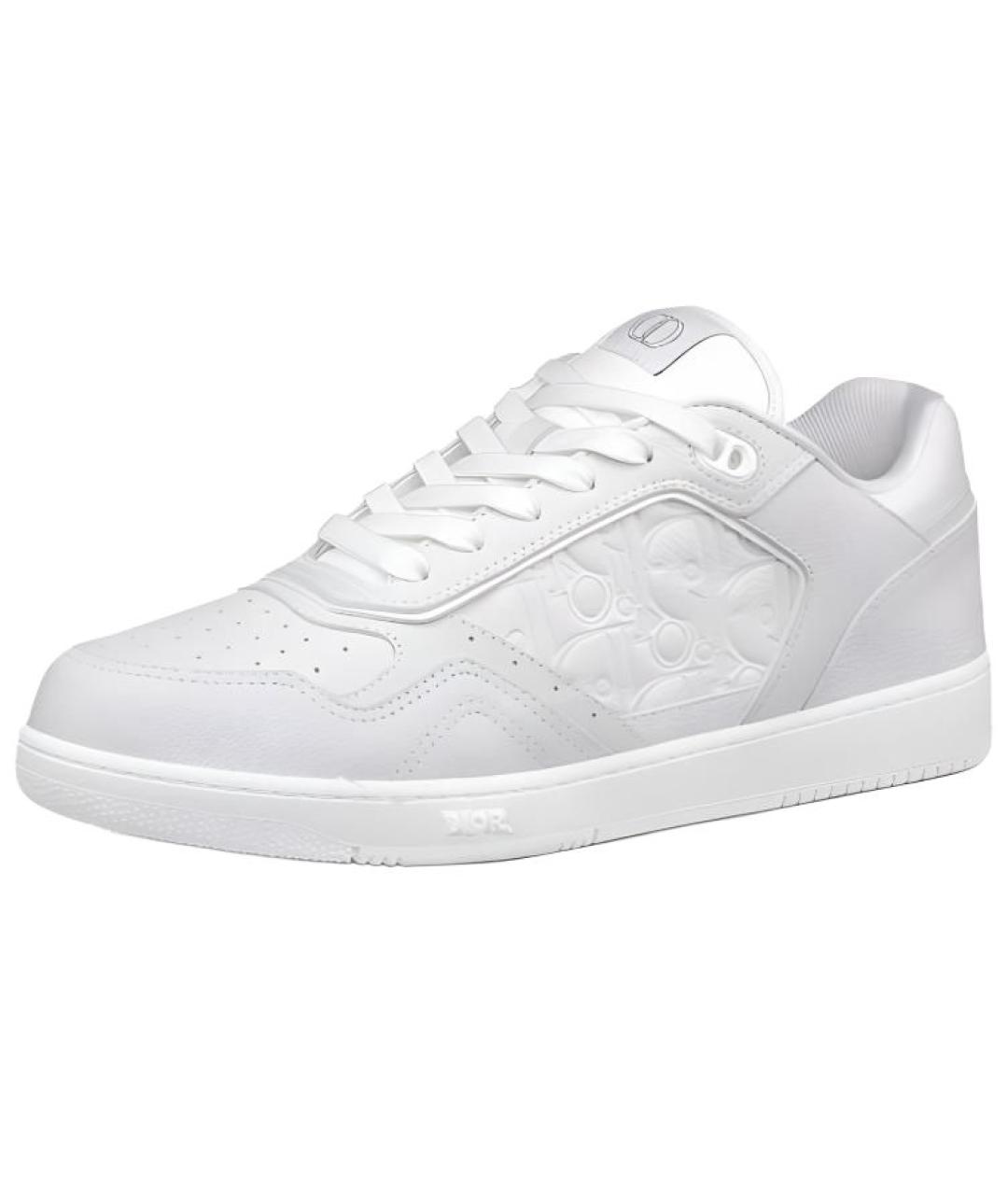 CHRISTIAN DIOR Белые кожаные низкие кроссовки / кеды, фото 3