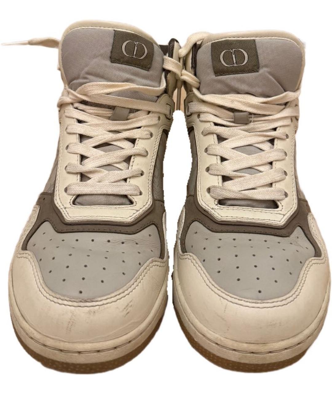 CHRISTIAN DIOR Бежевые кожаные кроссовки, фото 2