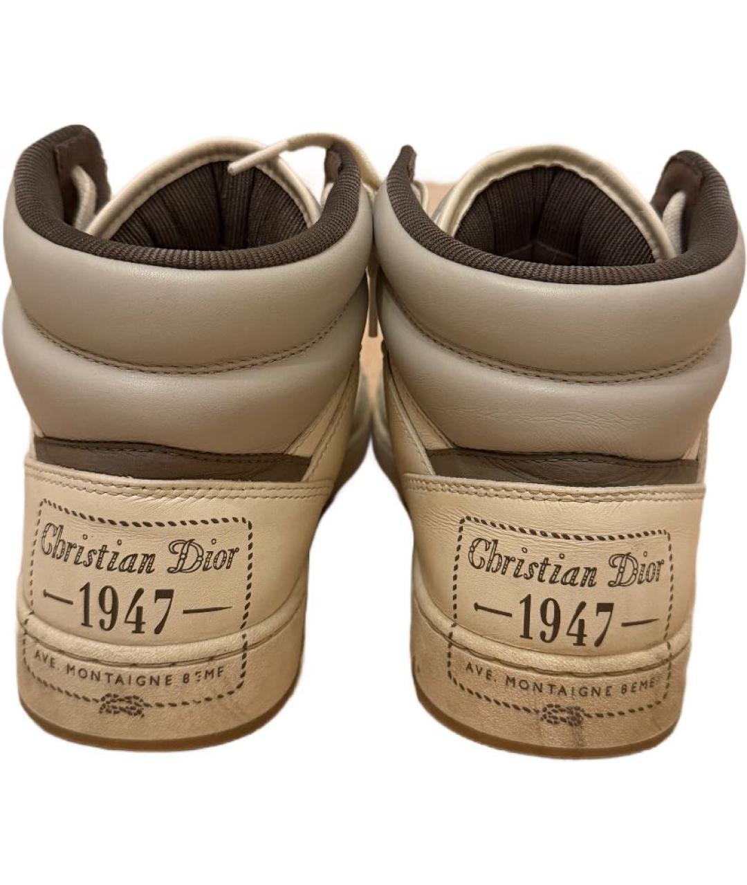 CHRISTIAN DIOR Бежевые кожаные кроссовки, фото 3