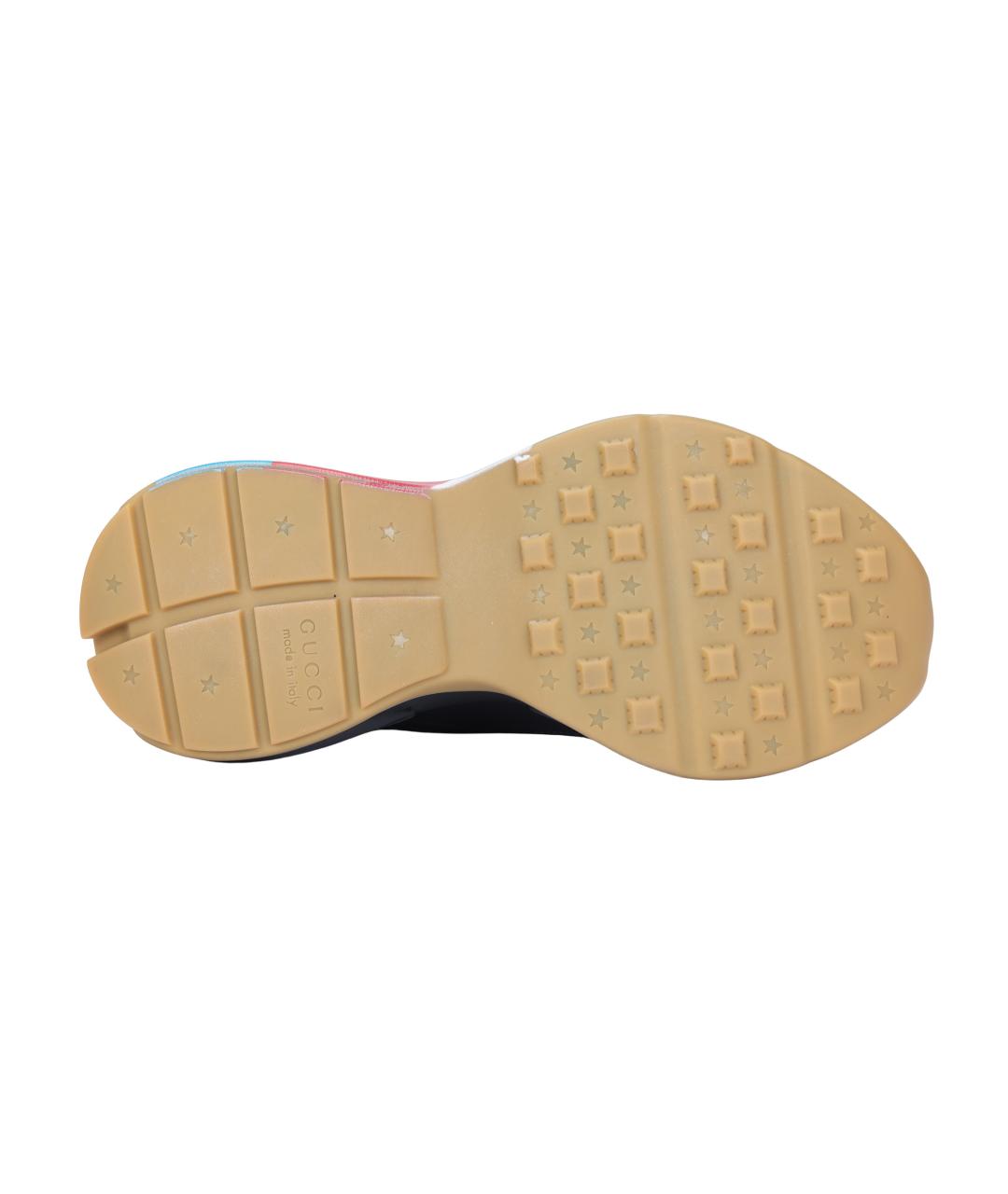 GUCCI Черные кожаные низкие кроссовки / кеды, фото 5