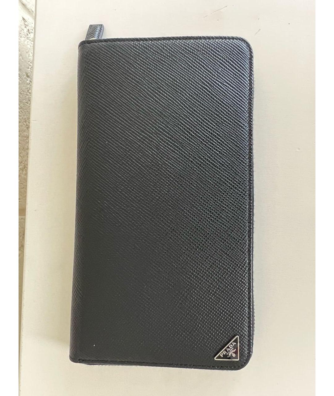 PRADA Черный кожаный кошелек, фото 6