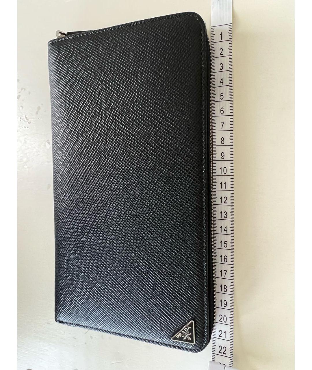 PRADA Черный кожаный кошелек, фото 4