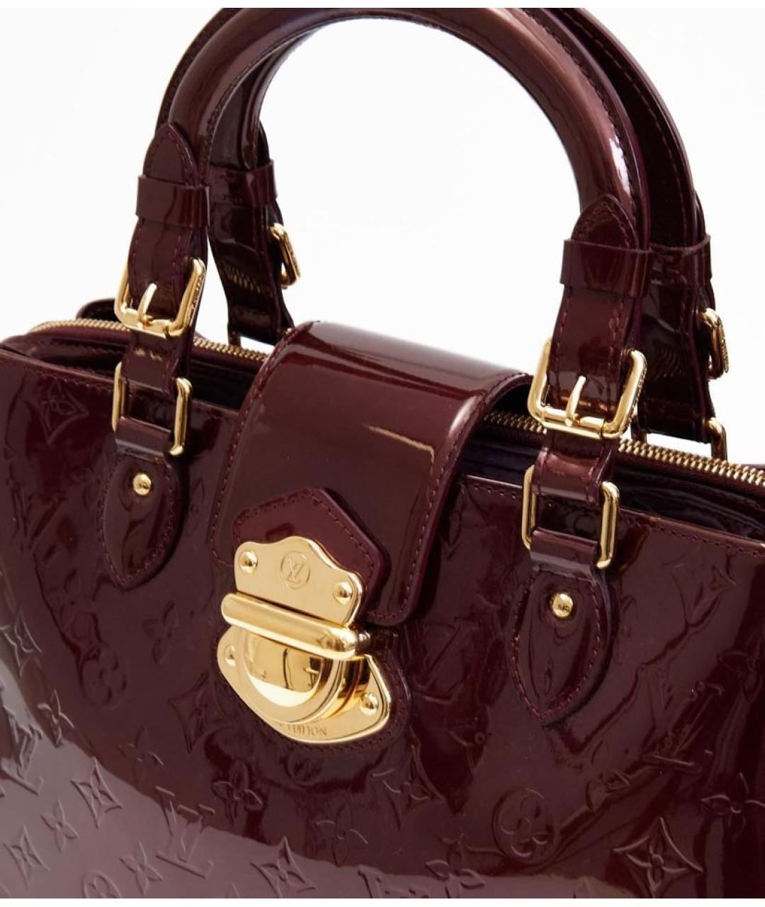 LOUIS VUITTON Бордовая сумка с короткими ручками из лакированной кожи, фото 4