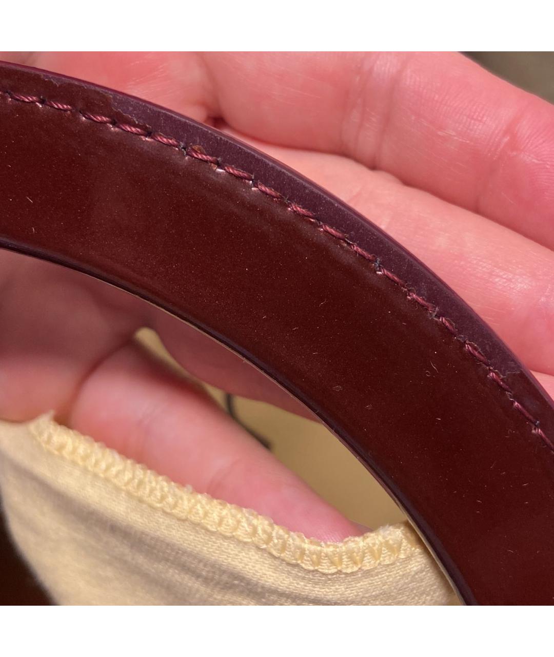 LOUIS VUITTON Бордовая сумка с короткими ручками из лакированной кожи, фото 7