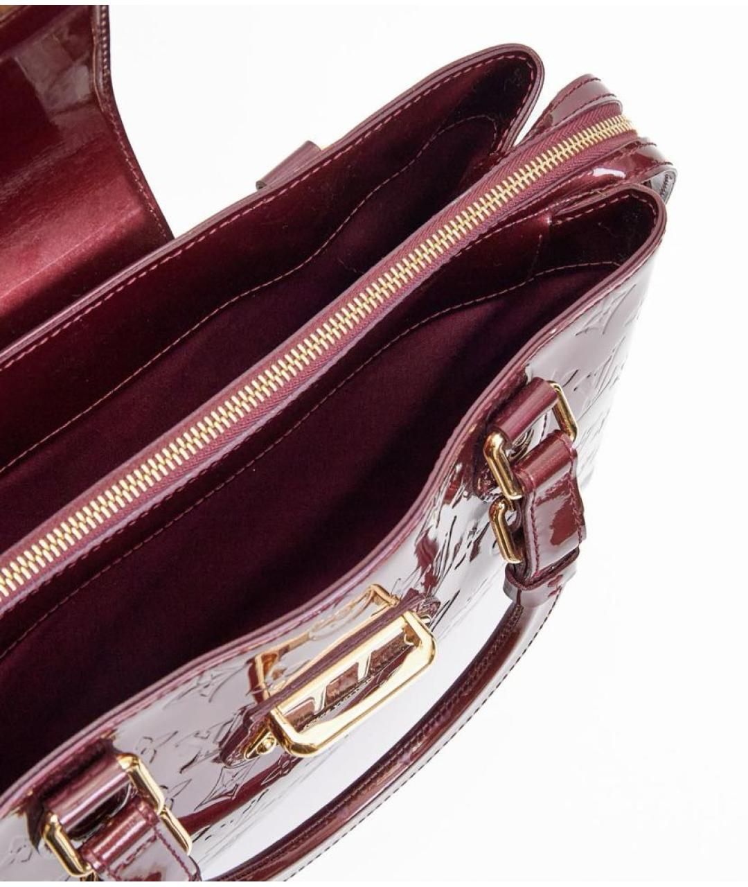 LOUIS VUITTON Бордовая сумка с короткими ручками из лакированной кожи, фото 6