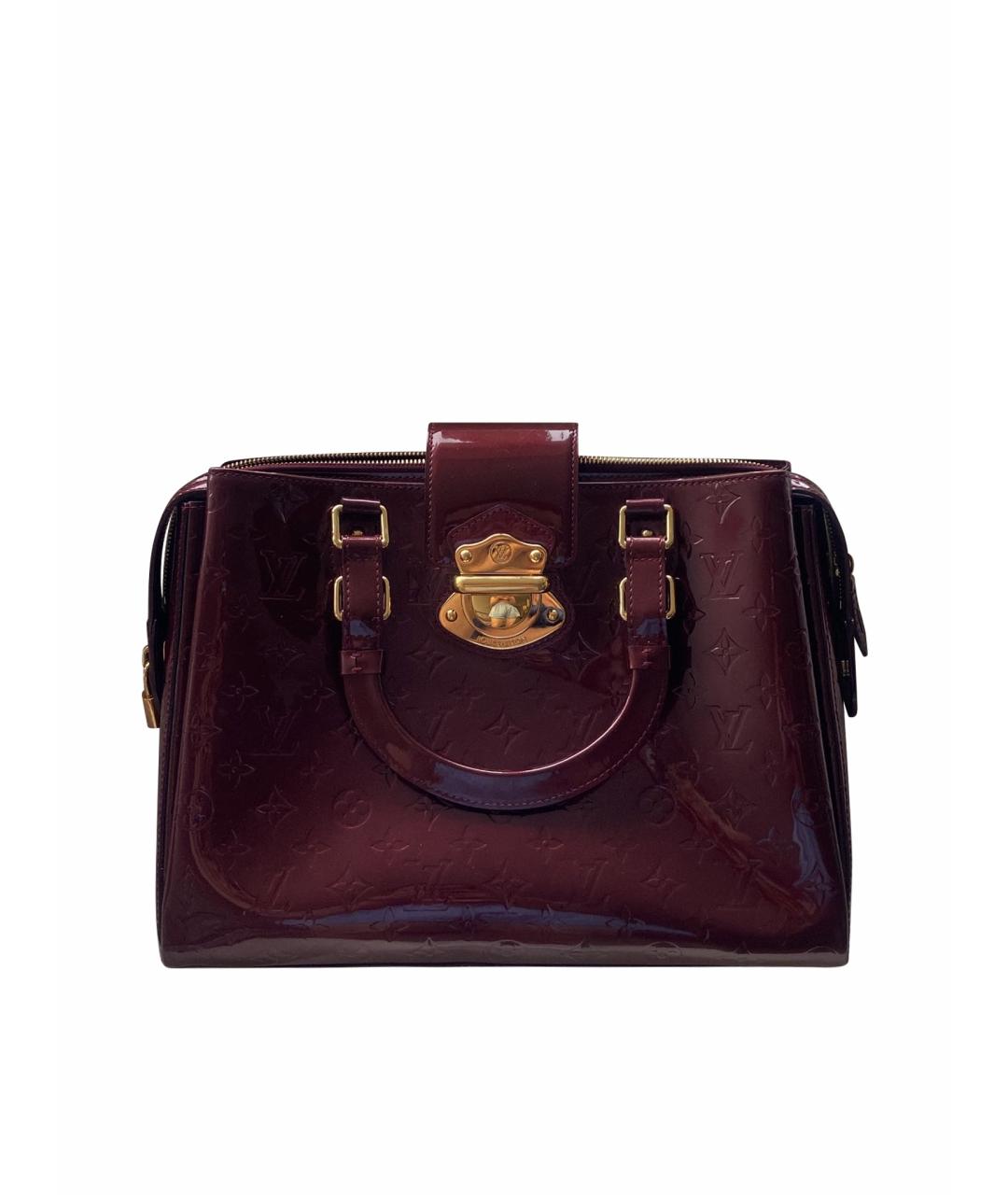 LOUIS VUITTON Бордовая сумка с короткими ручками из лакированной кожи, фото 1