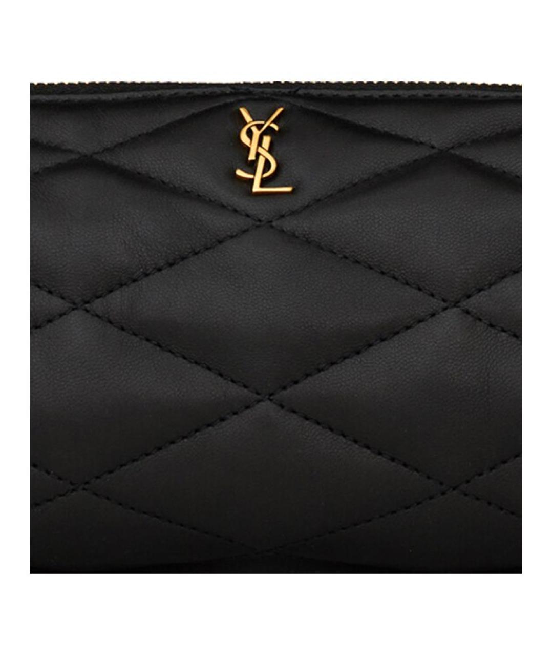 SAINT LAURENT Черная кожаная сумка через плечо, фото 5