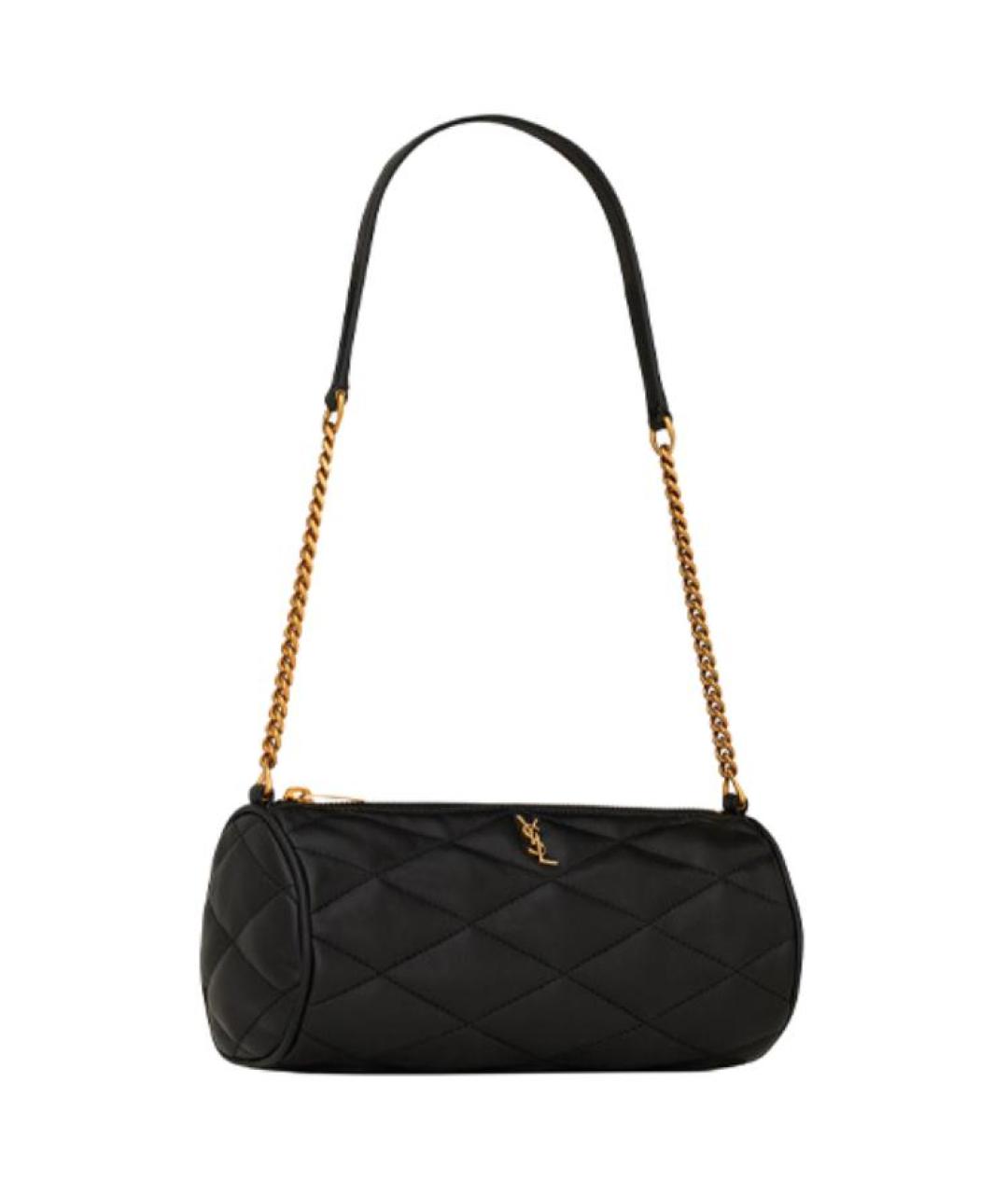 SAINT LAURENT Черная кожаная сумка через плечо, фото 2