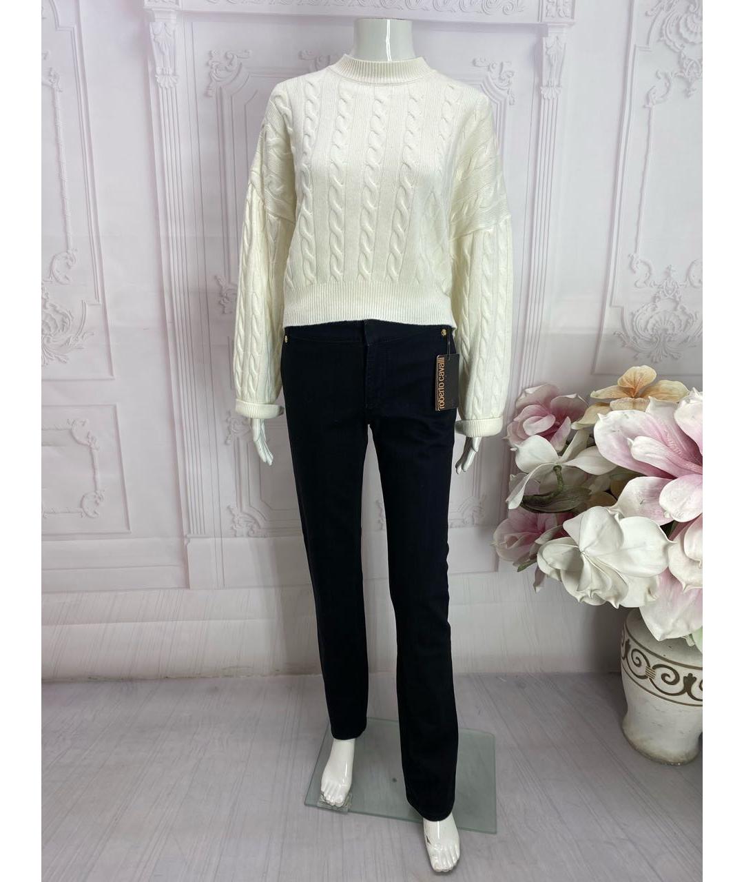 ROBERTO CAVALLI Черные хлопко-эластановые прямые джинсы, фото 6