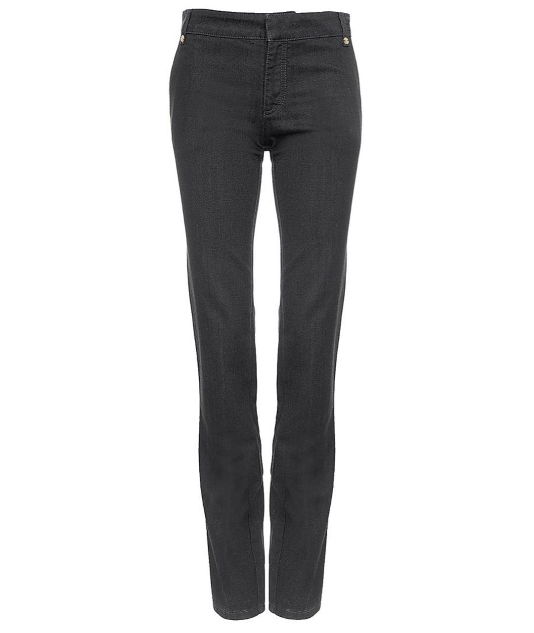 ROBERTO CAVALLI Черные хлопко-эластановые прямые джинсы, фото 1