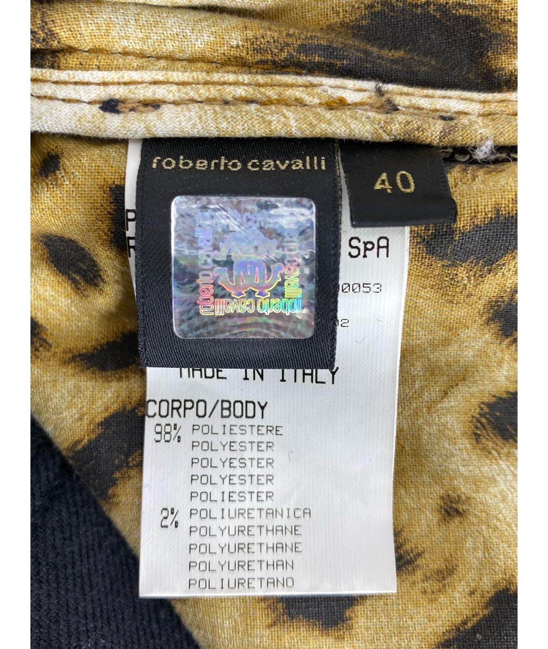 ROBERTO CAVALLI Черные хлопко-эластановые прямые джинсы, фото 8