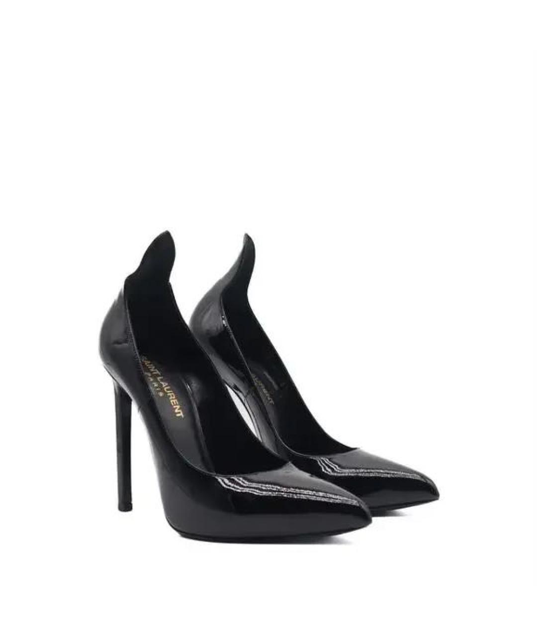 SAINT LAURENT Черные туфли из лакированной кожи, фото 2