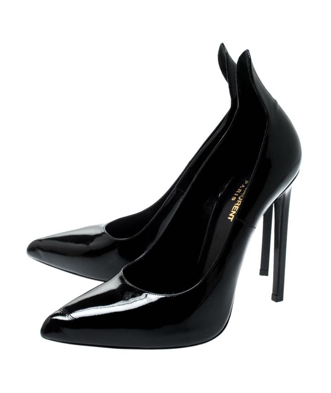 SAINT LAURENT Черные туфли из лакированной кожи, фото 4