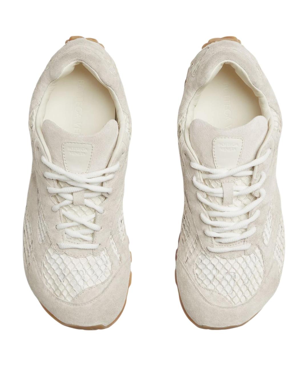 BOTTEGA VENETA Бежевые замшевые кроссовки, фото 4
