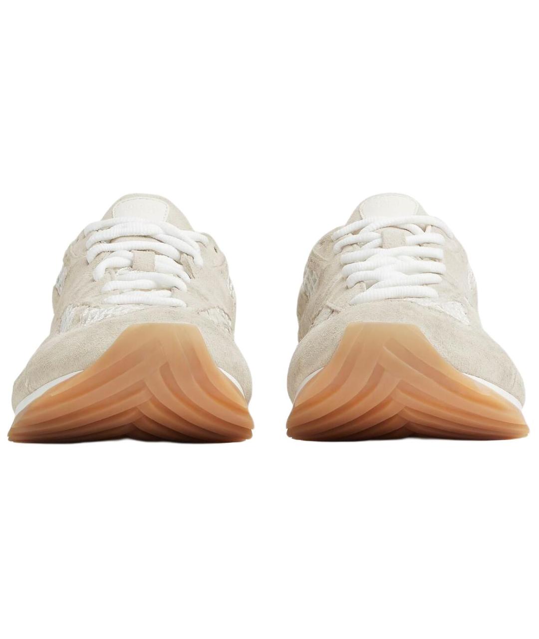 BOTTEGA VENETA Бежевые замшевые кроссовки, фото 3