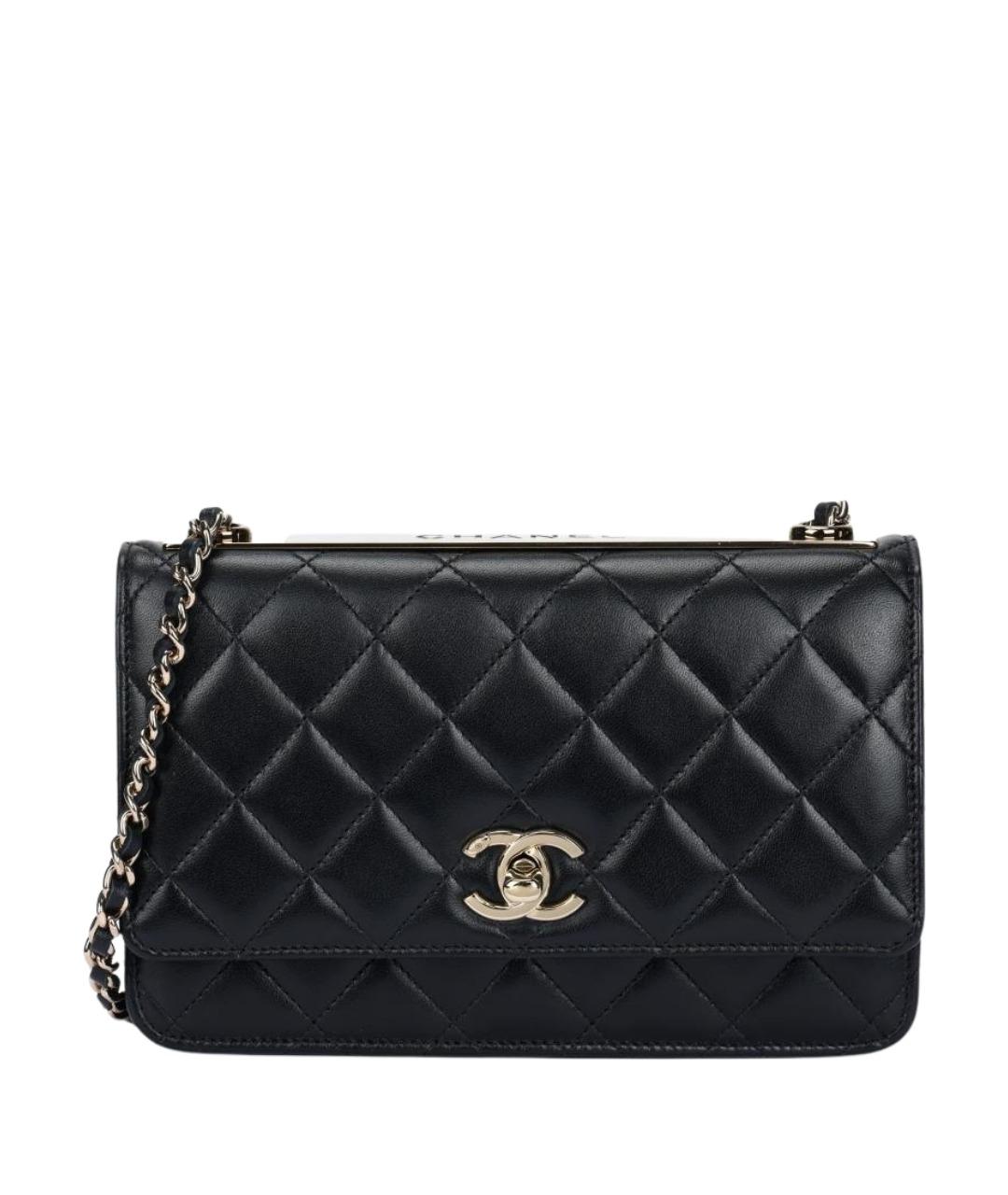 CHANEL Черная кожаная сумка через плечо, фото 1