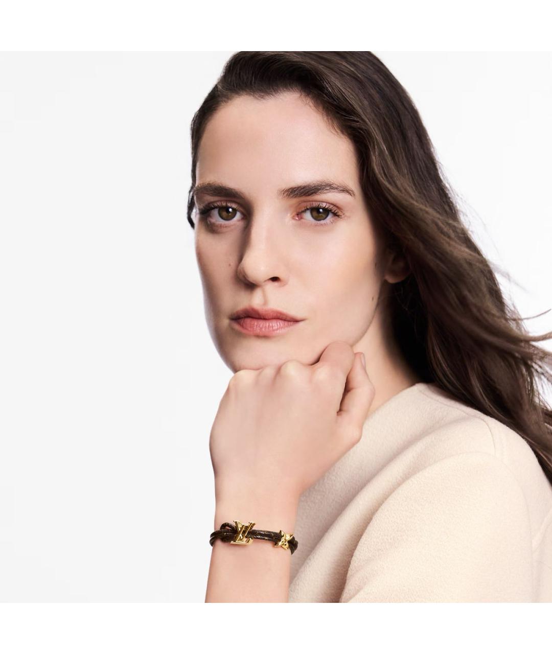 LOUIS VUITTON Коричневый латунный браслет, фото 4