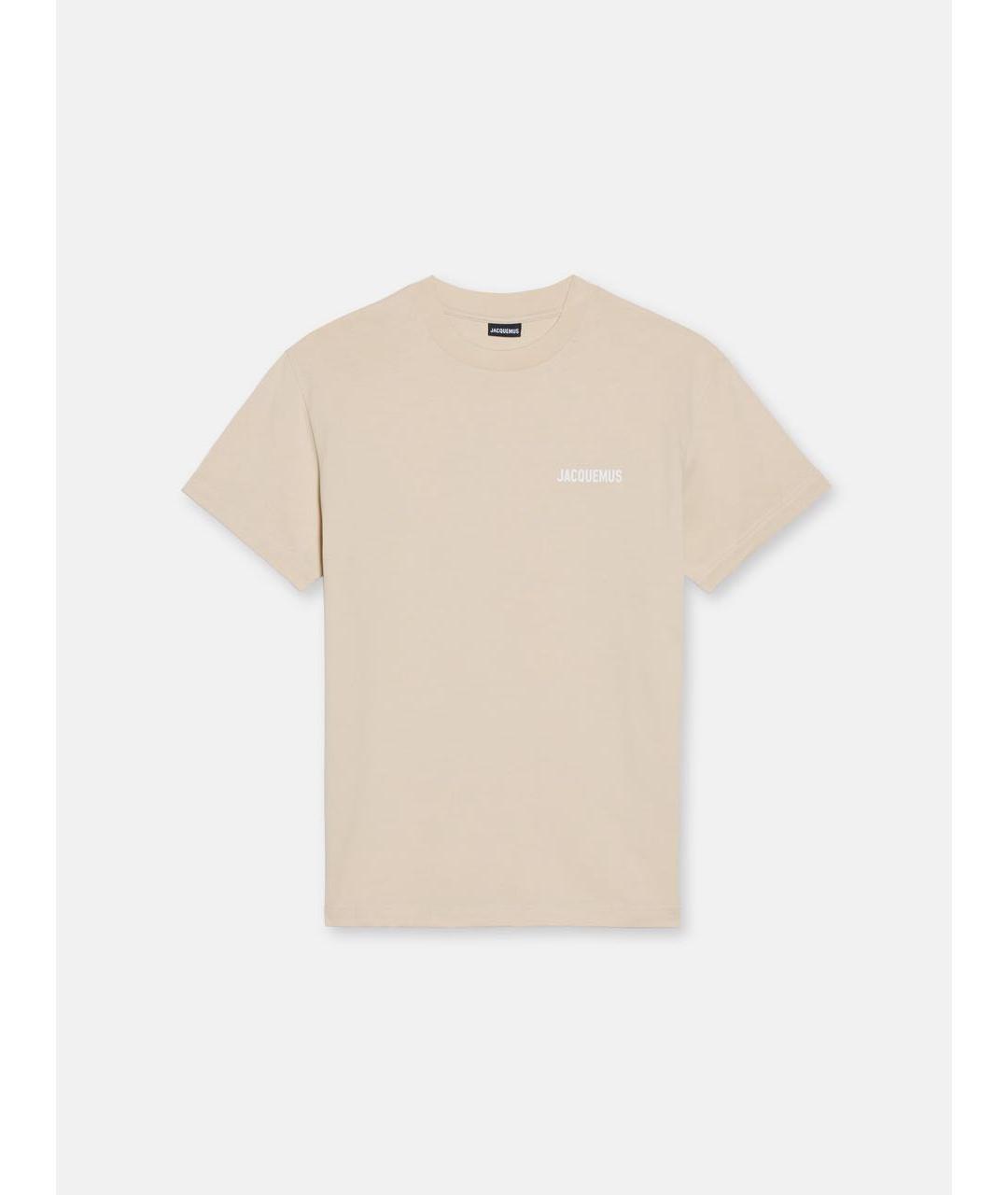 JACQUEMUS Бежевая хлопковая футболка, фото 3