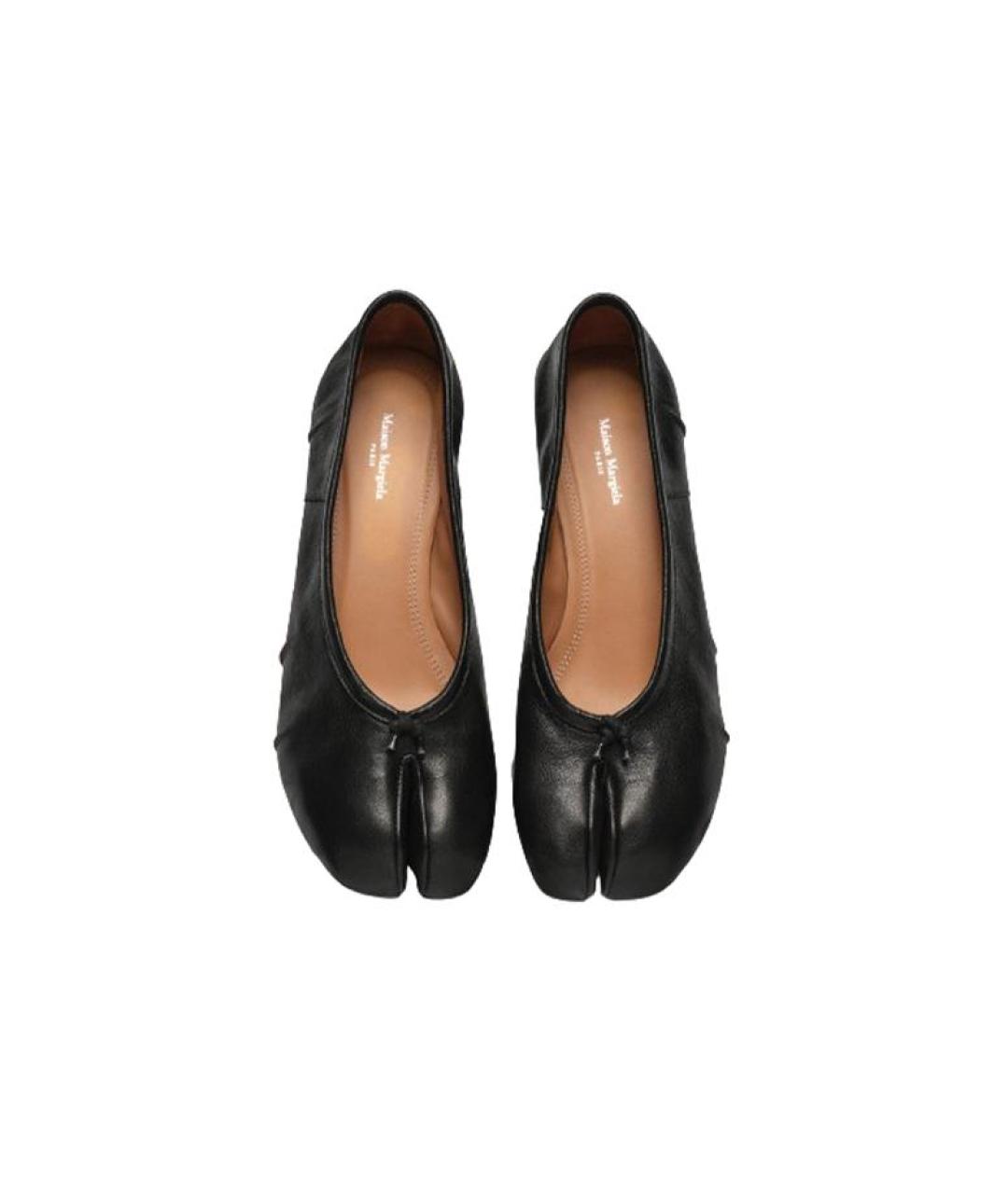 MAISON MARGIELA Черные кожаные туфли, фото 4