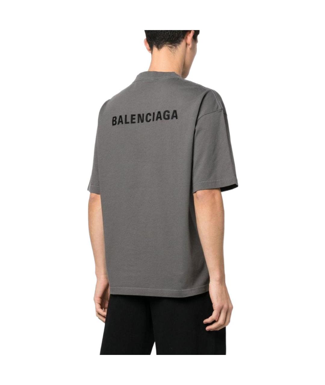 BALENCIAGA Серая футболка, фото 3