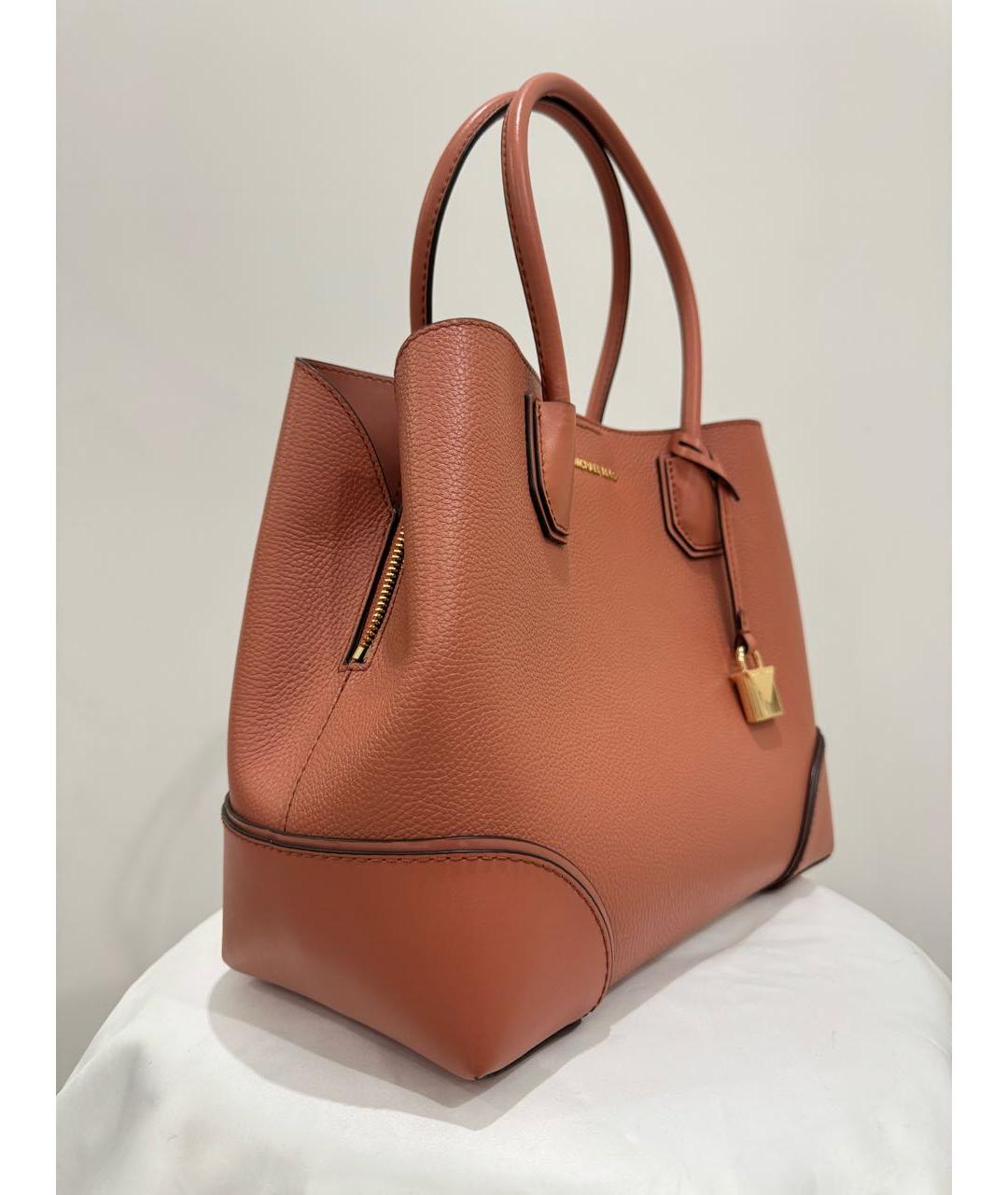 MICHAEL KORS Коралловая кожаная сумка с короткими ручками, фото 2