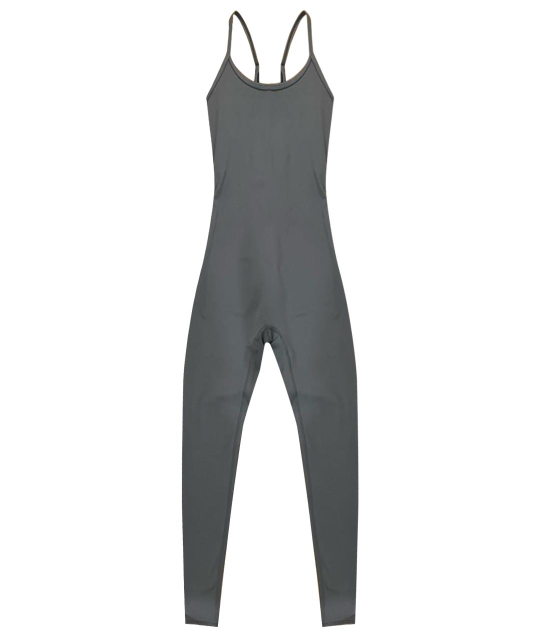 ALO YOGA Серый хлопко-эластановый комбинезон, фото 1