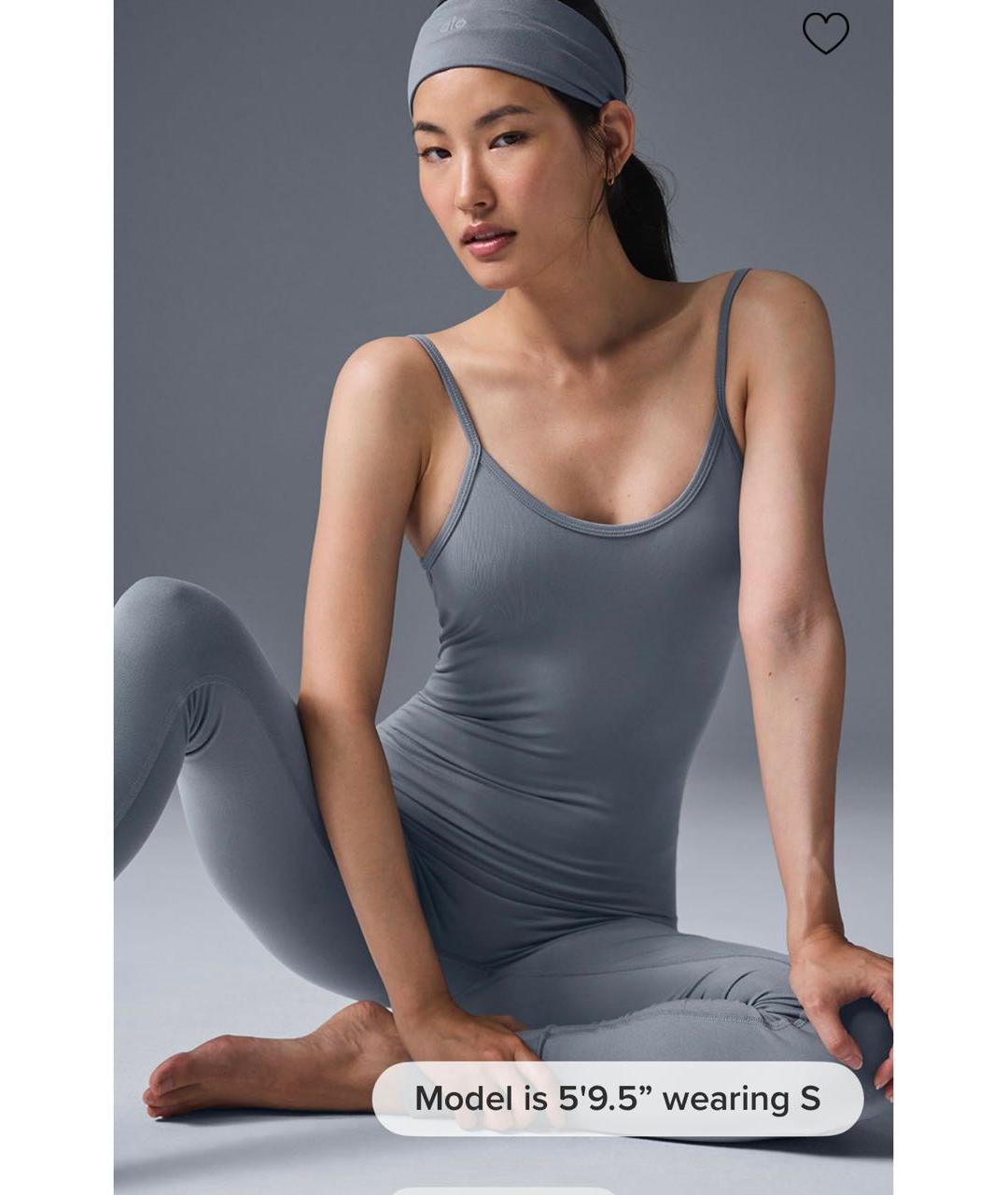 ALO YOGA Серый хлопко-эластановый комбинезон, фото 6