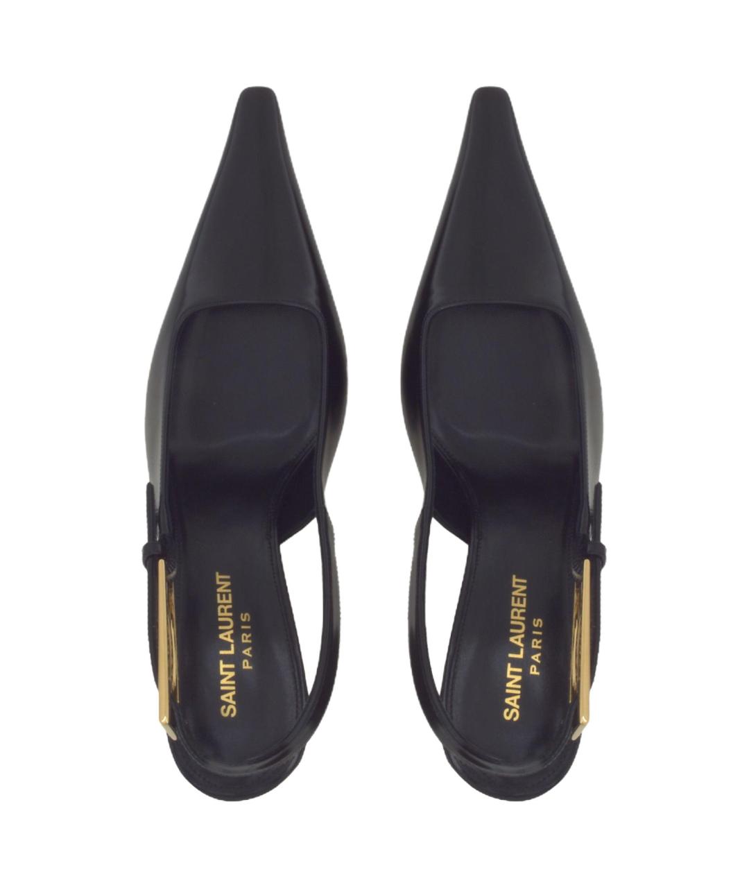 SAINT LAURENT Черные кожаные туфли, фото 4