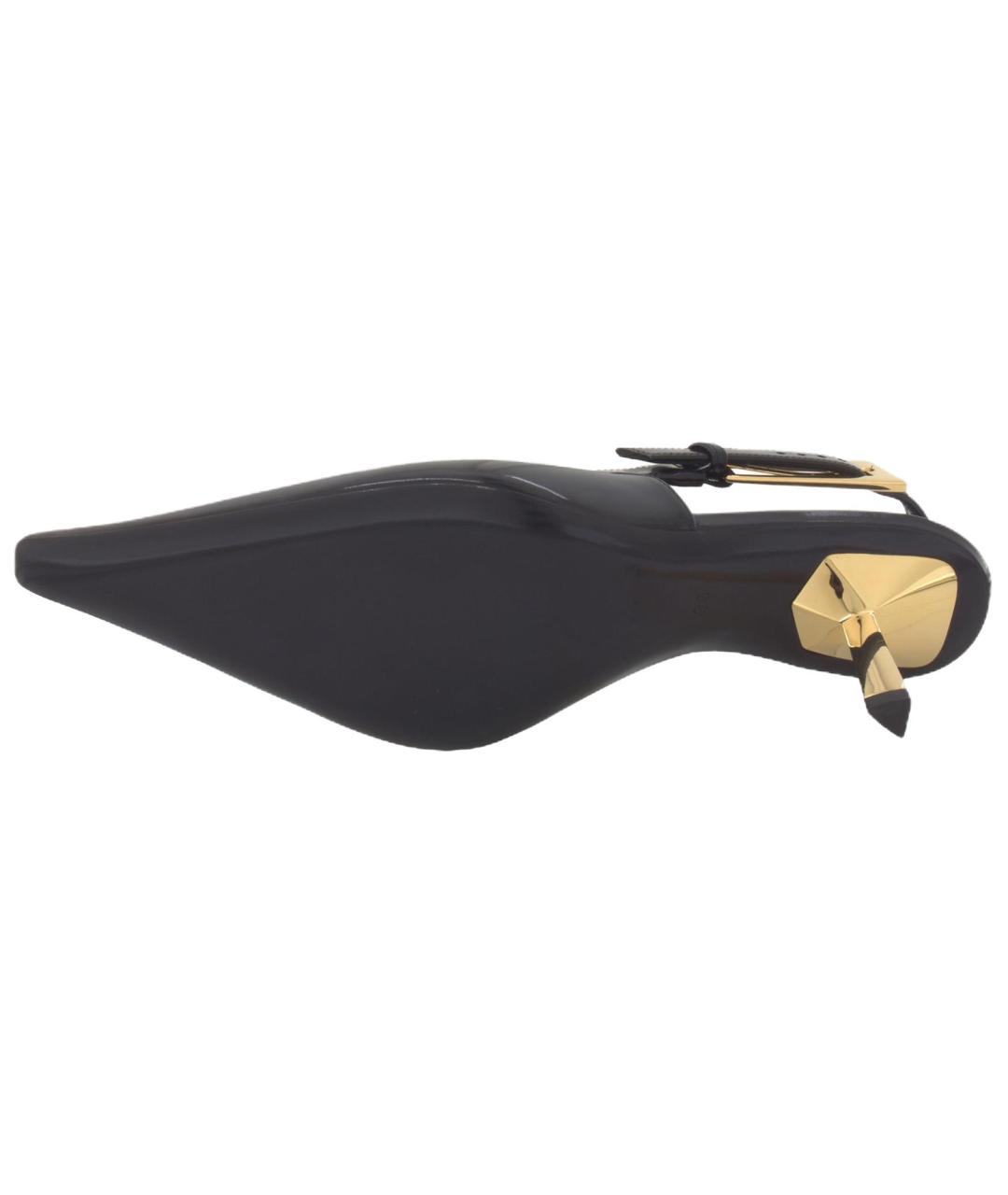 SAINT LAURENT Черные кожаные туфли, фото 6