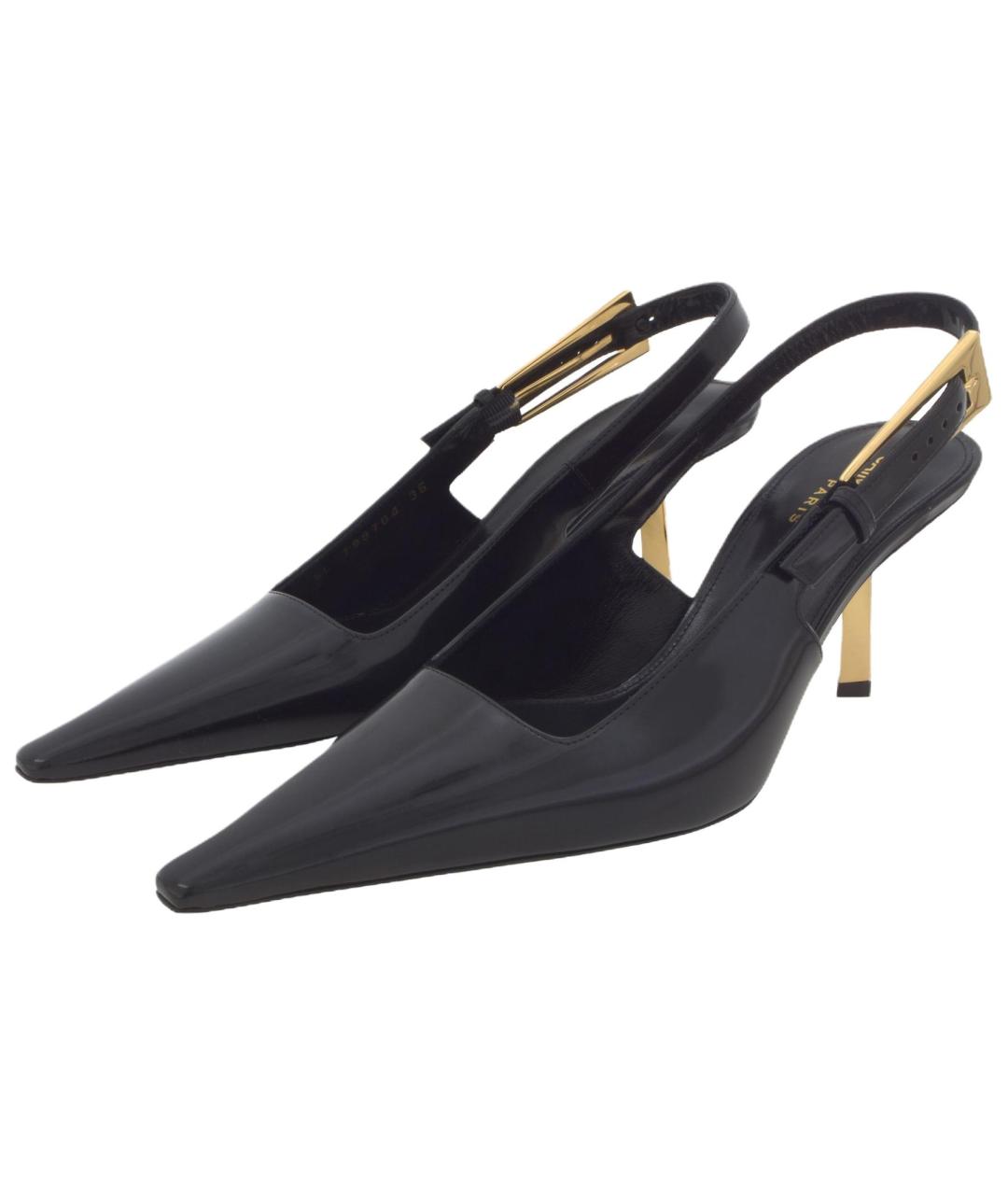 SAINT LAURENT Черные кожаные туфли, фото 3