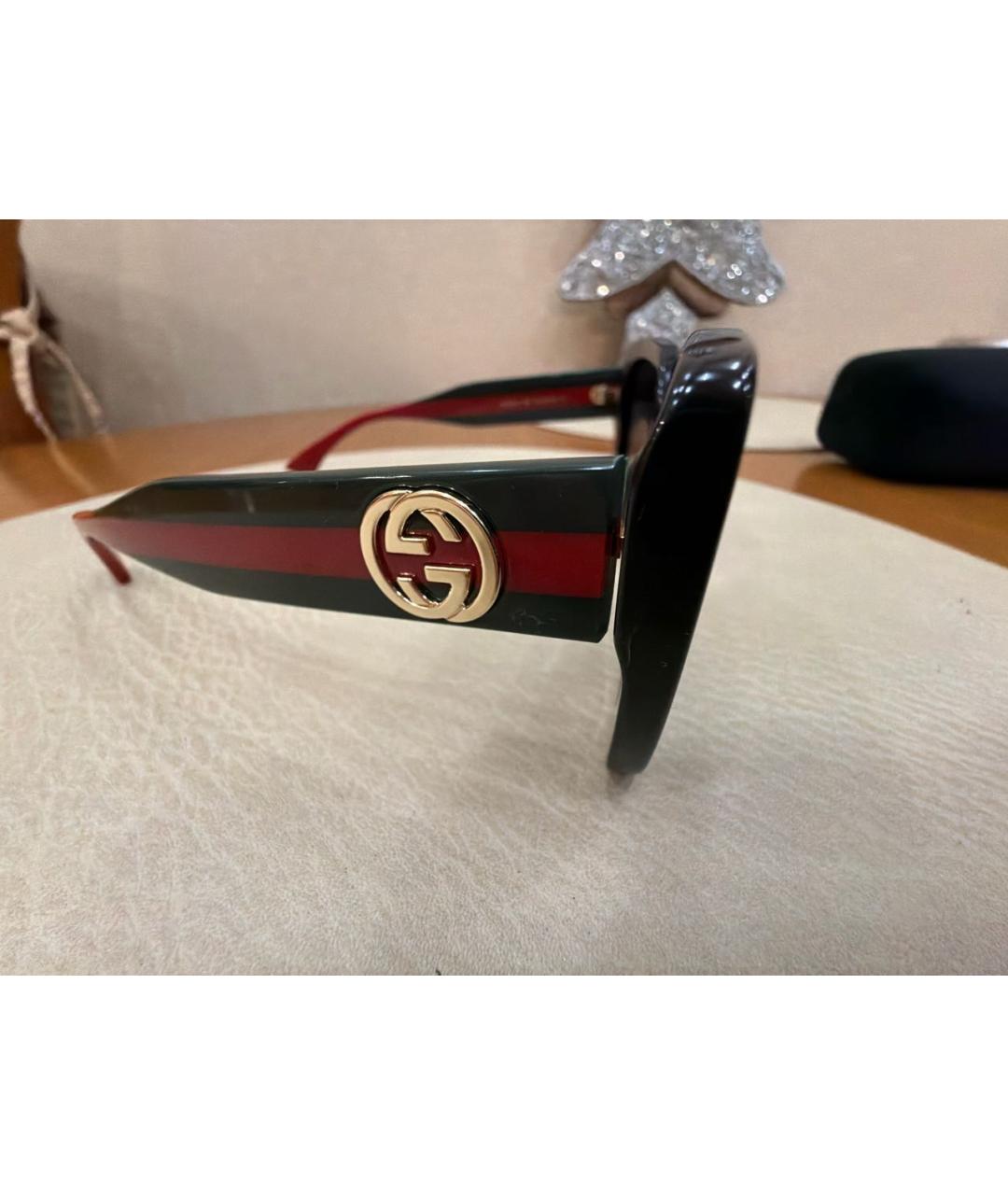 GUCCI Черные пластиковые солнцезащитные очки, фото 3