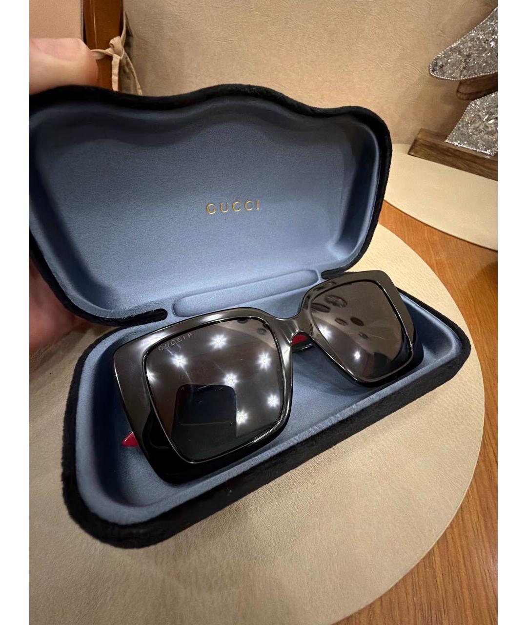 GUCCI Черные пластиковые солнцезащитные очки, фото 7