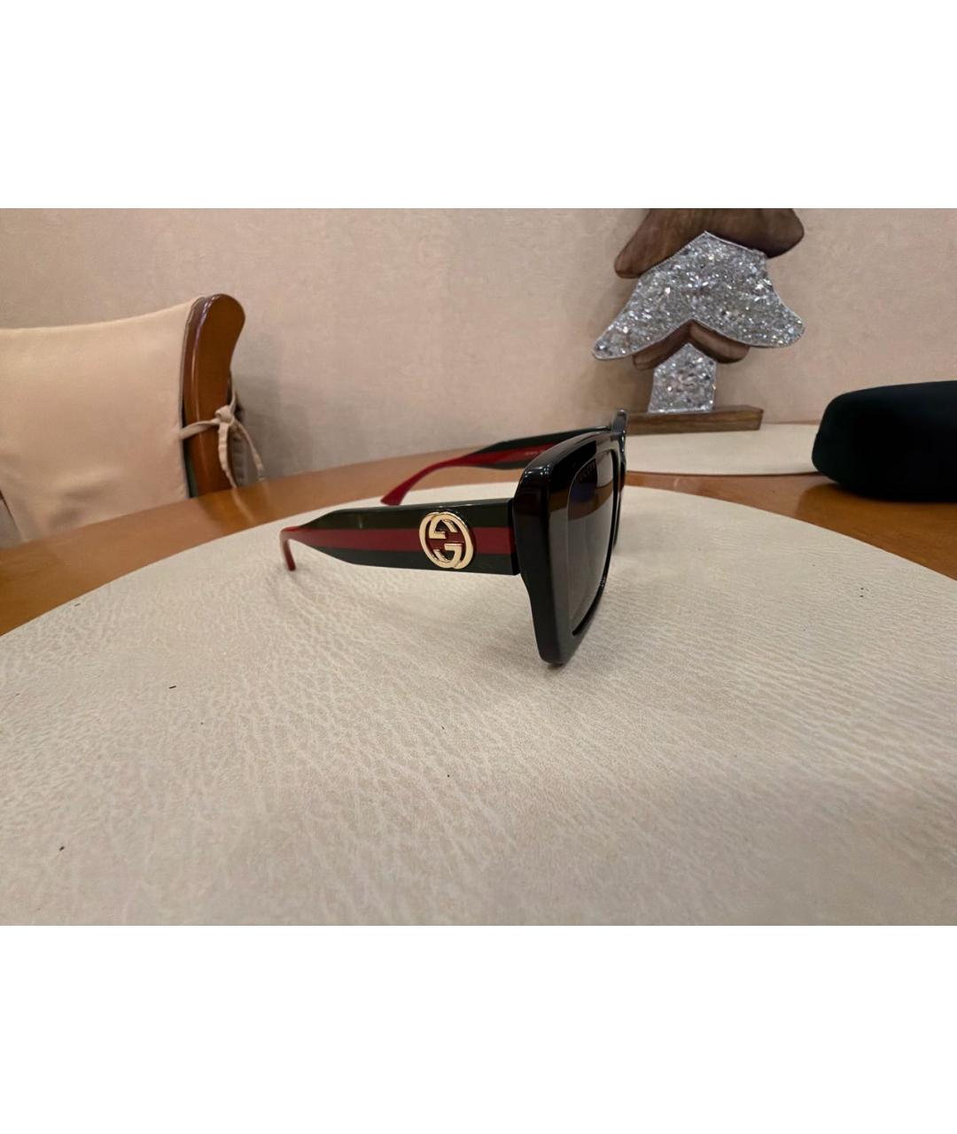 GUCCI Черные пластиковые солнцезащитные очки, фото 2