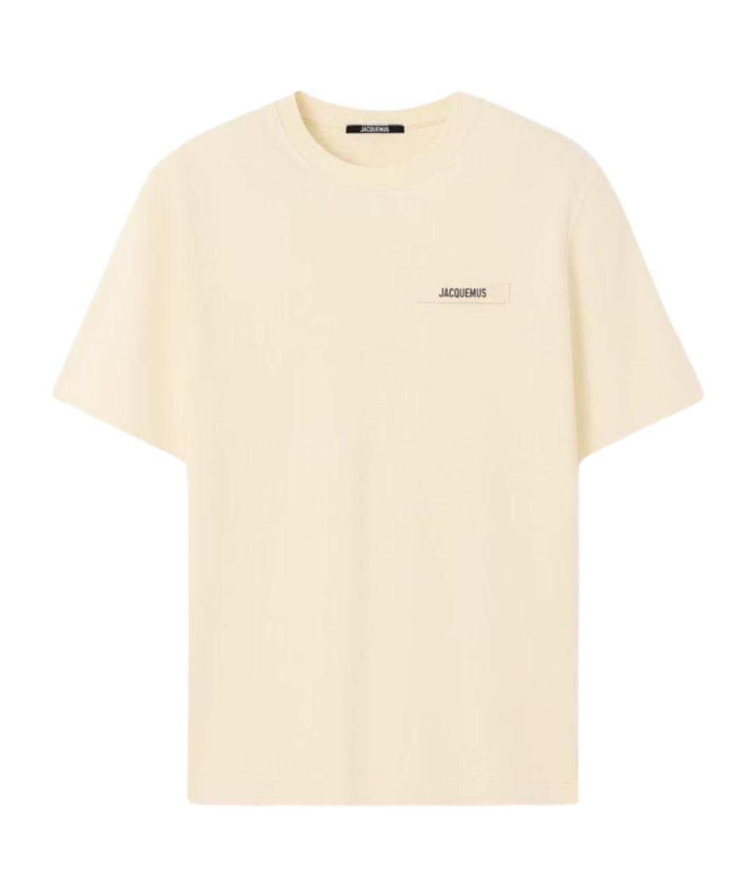 JACQUEMUS Бежевая хлопковая футболка, фото 1