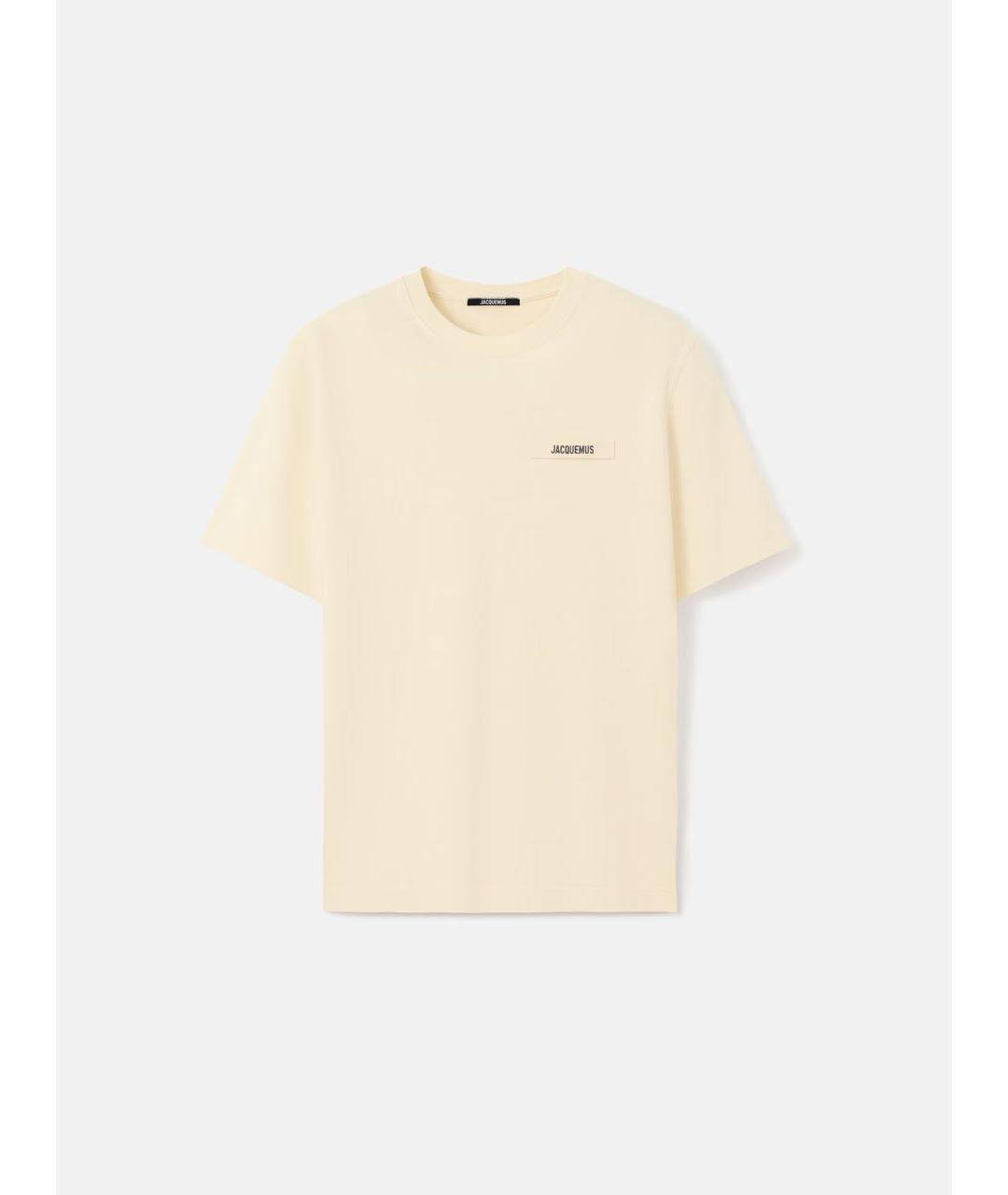 JACQUEMUS Бежевая хлопковая футболка, фото 3