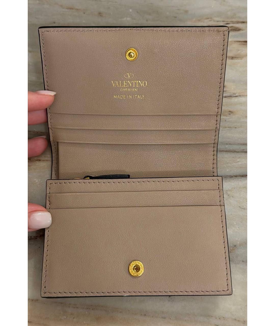 VALENTINO Розовый кожаный кошелек, фото 2