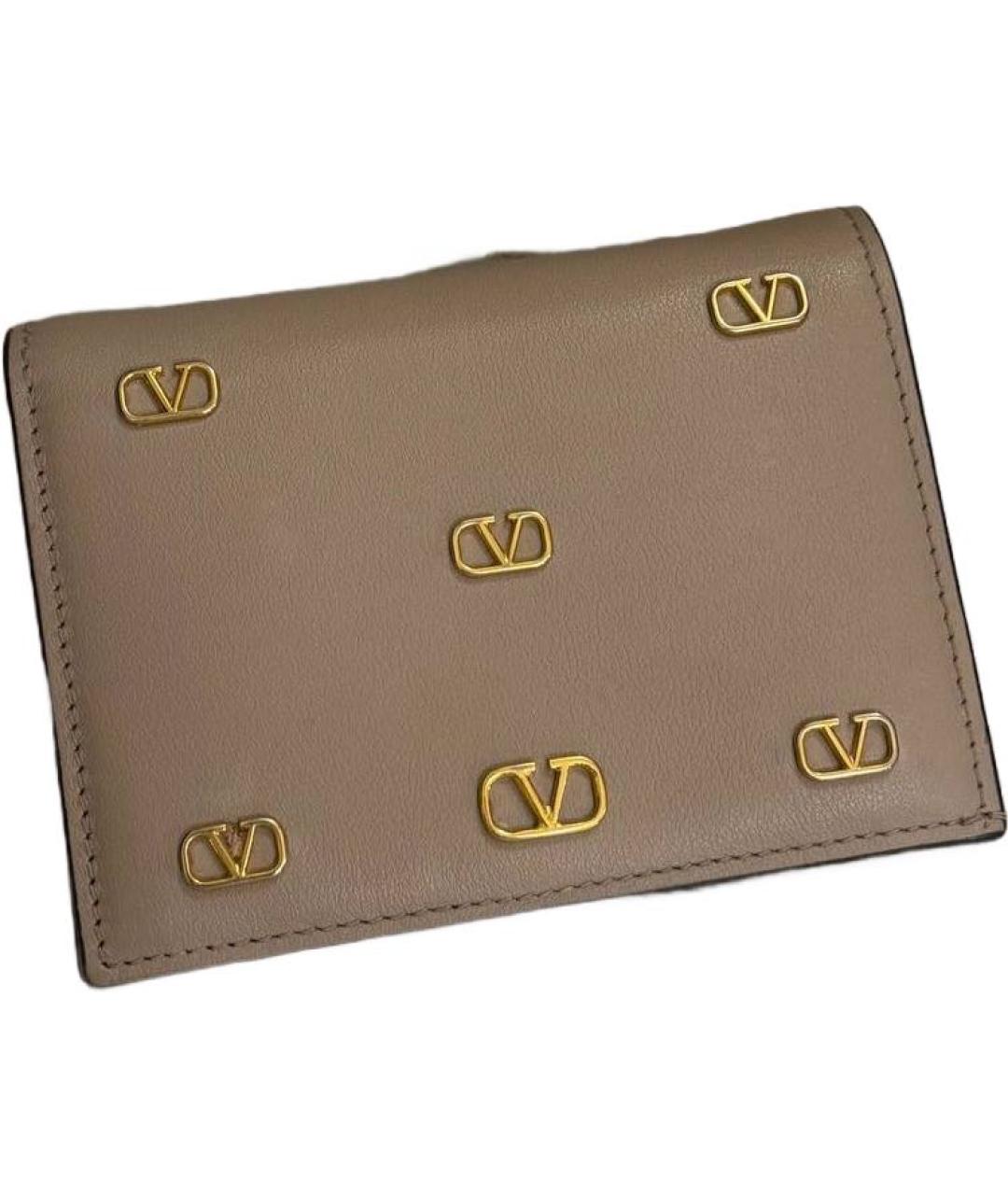 VALENTINO Розовый кожаный кошелек, фото 3