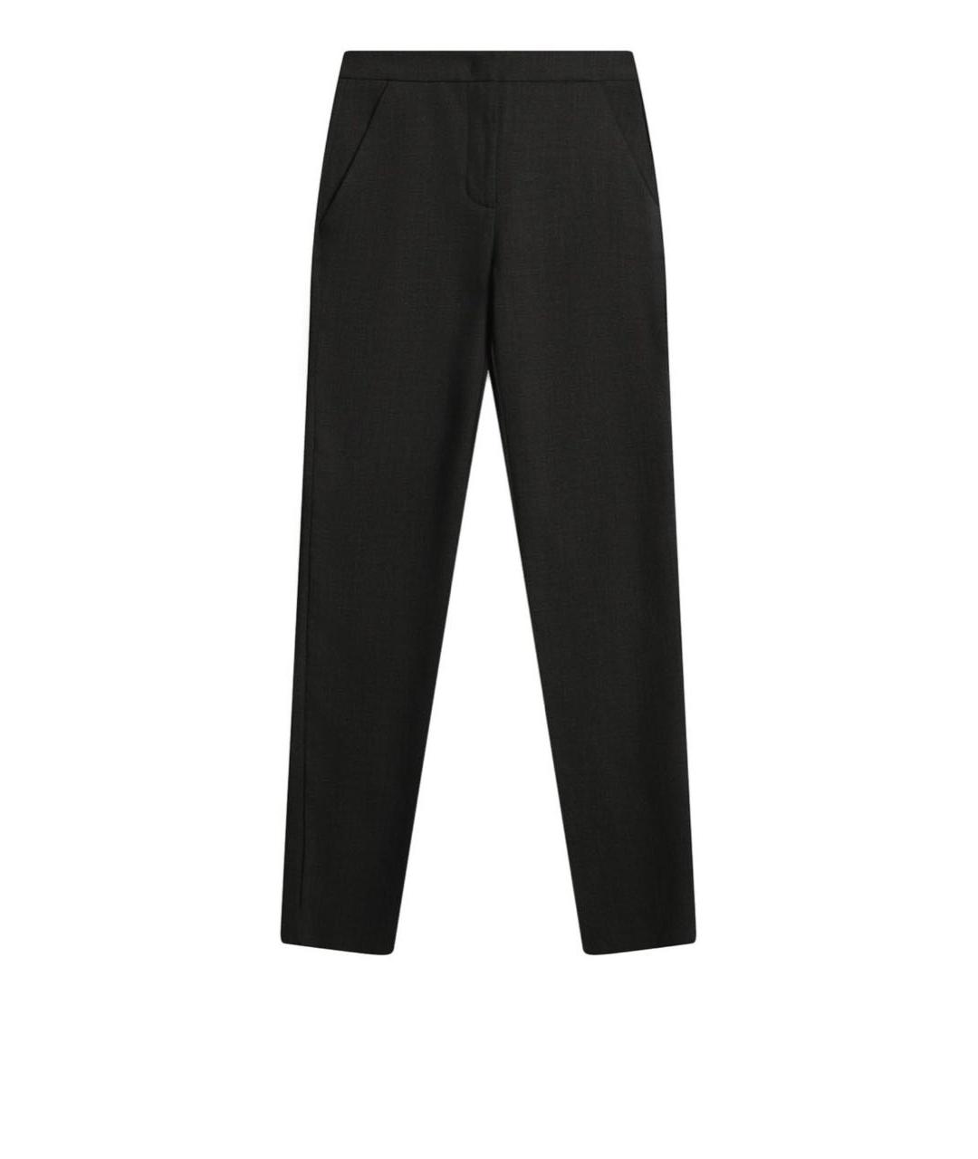 AGNONA Черные шерстяные прямые брюки, фото 4